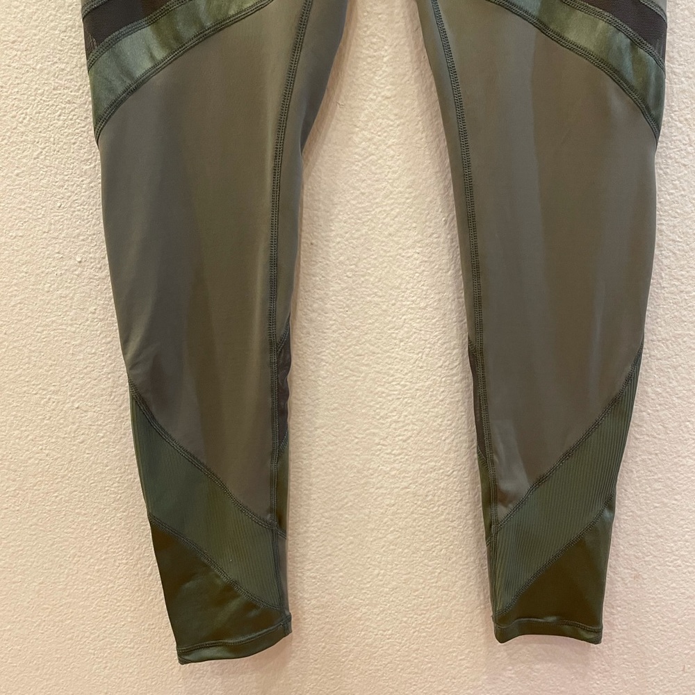 FREE PEOPLE MOVEMENT olive green mesh satin tights - Picture 4 of 11